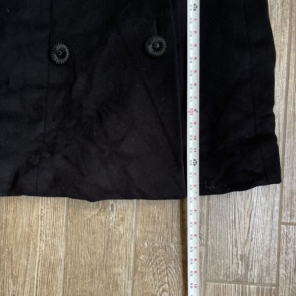 Vintage Michel Goma Coat Paris Black 50s Wool Button Down Coat Heavy‎ Lined - Picture 9 of 13